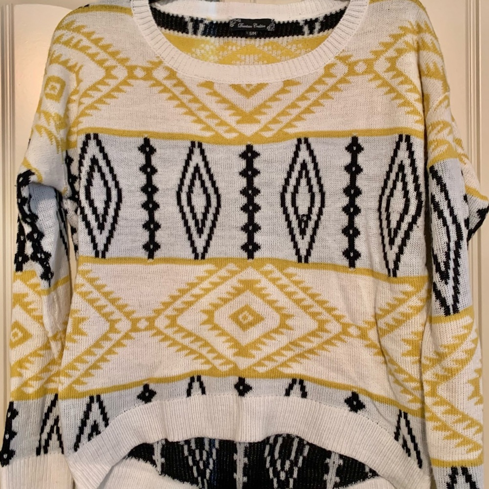Multi-color High-low sweater